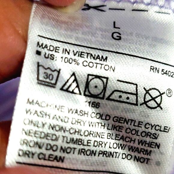 Old Navy Everyday White & Lavender Stripes Soft Long Sleeve Tee - Picture 8 of 8